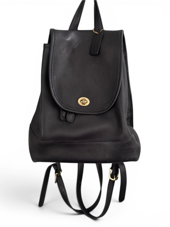 Coach Handbags - Coach Vintage 9791 Black Leather Daypack Backpack Purse